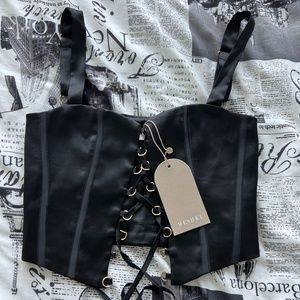 MESHKI Satin Corset Top